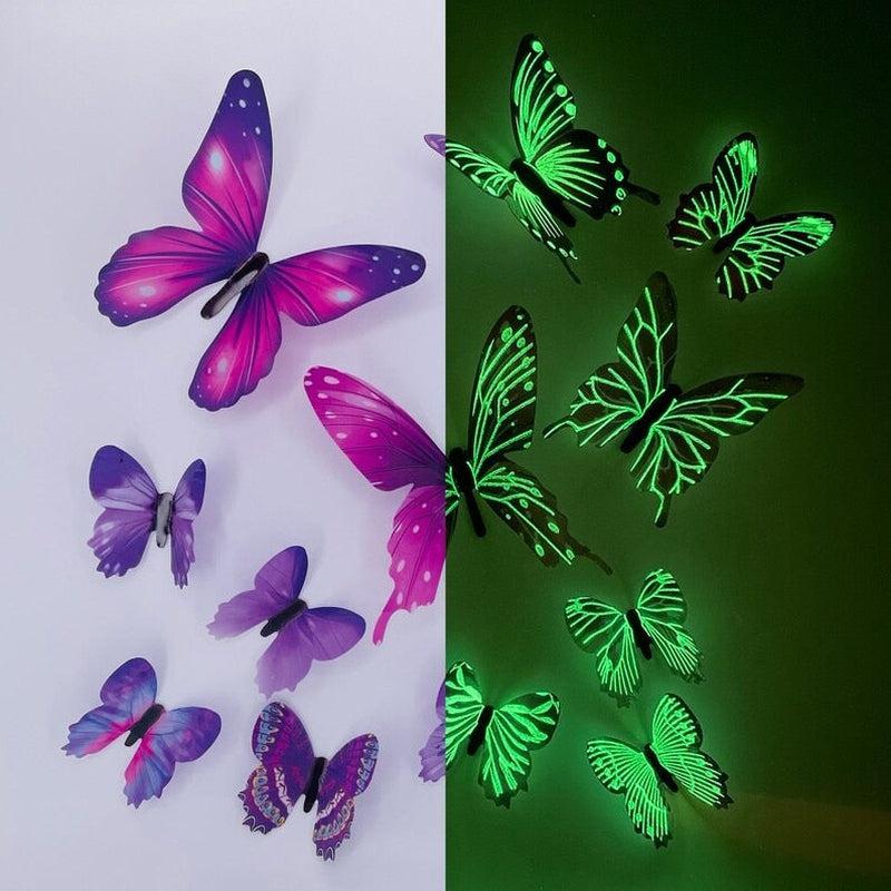 3D Luminous Butterfly Wall Stickers | Transform Your Home with Magical Glow-in-the-Dark Decor